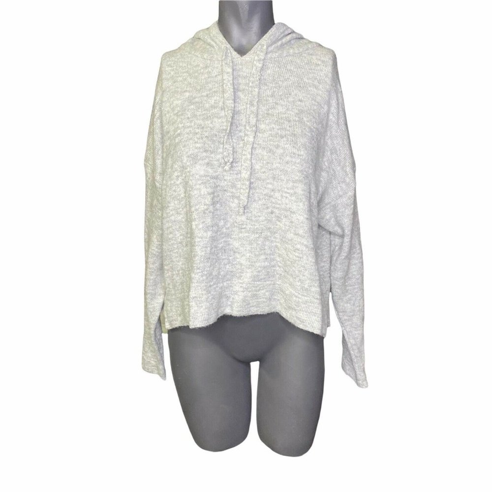 Topshop Womens Gray Knit Hoodie Pullover Size 12